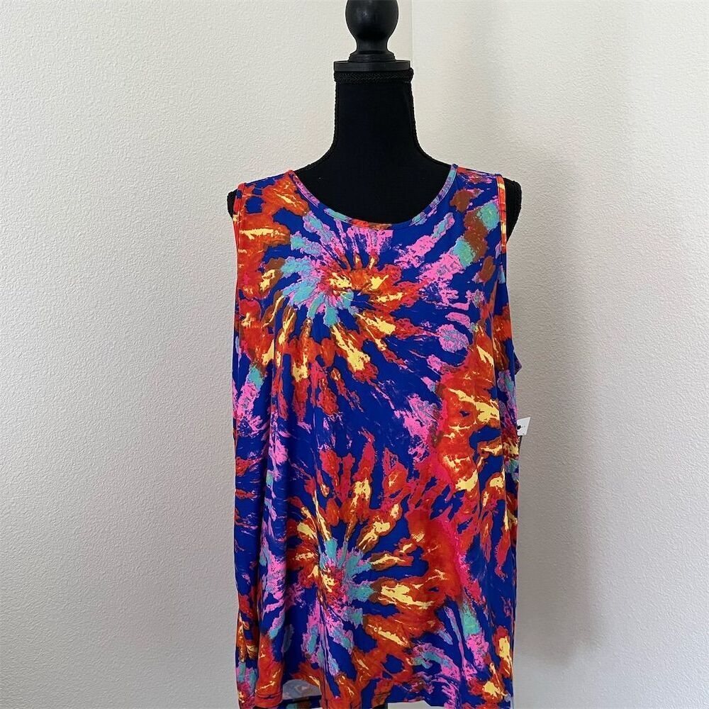 SOLD 

One Step Up Women's 2XL Tie Dye Tank Top Multicolor Sleeveless